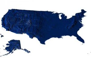 usa painted relief 3D Model