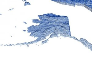 usa painted relief 3D Model