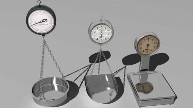 3 weight scales 3D Модель .c4d .max .obj .3ds .fbx .stl .blend 