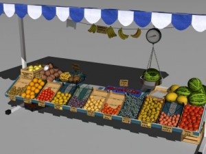 fruit stand Modelo 3D