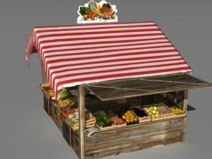 fruit and vegetable stand 3D 모델
