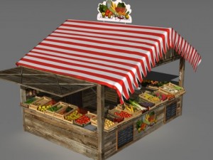 fruit and vegetable stand 3D 모델