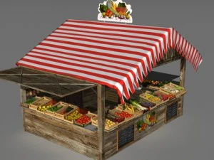 fruit and vegetable stand 3D Model