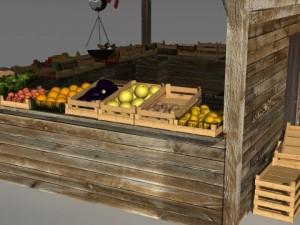 fruit and vegetable stand 3D 모델