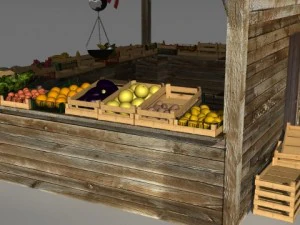 fruit and vegetable stand 3D Model