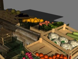 fruit and vegetable stand 3D Model