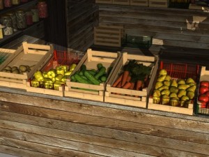 fruit and vegetable stand 3D 모델