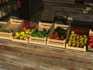 fruit and vegetable stand 3D Model