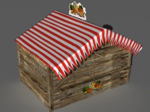 fruit and vegetable stand 3D 모델