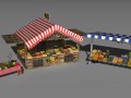3 farmers market stands 3D Модель