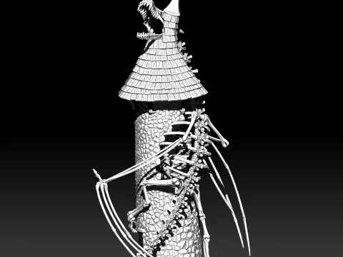 Dragon skeleton dice tower 3D Print Model