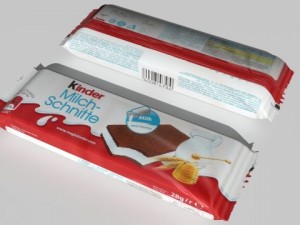 kinder milch schnitte and pingui chocolate Model 3D