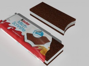 kinder milch schnitte and pingui chocolate Model 3D