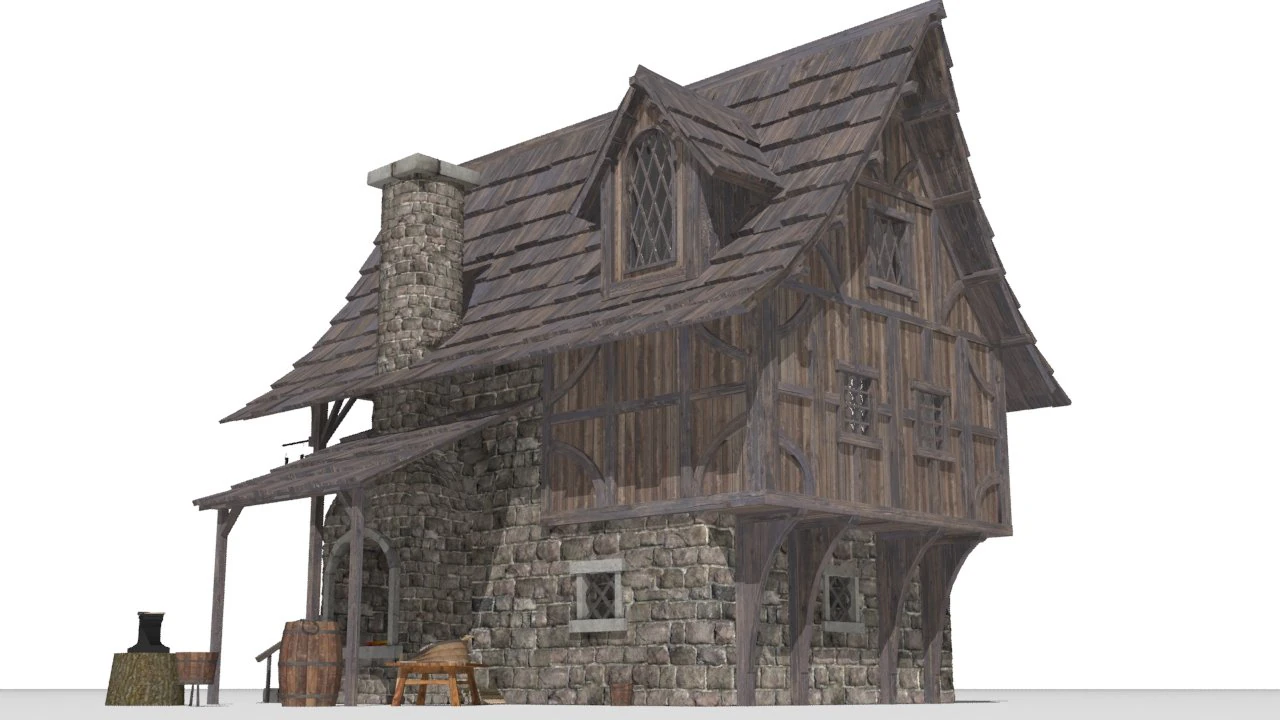 blacksmith shop 3D Model .c4d .max .obj .3ds .fbx .stl .blend 