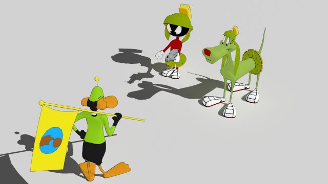 marvin k9 and duck dodgers 3D Model .c4d .max .obj .3ds .fbx .stl .blend 