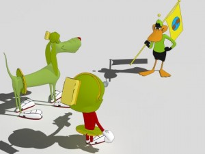 marvin k9 and duck dodgers 3D Model