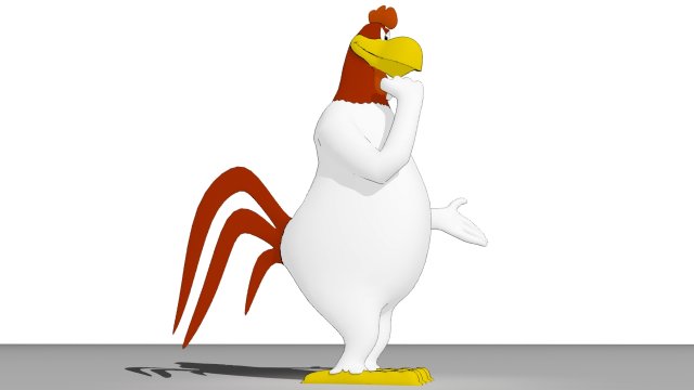 foghorn leghorn 3Dモデル .c4d .max .obj .3ds .fbx .stl .blend 