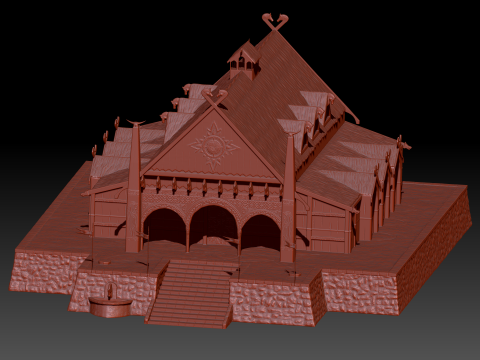Golden hall of Meduseld 3Dモデル