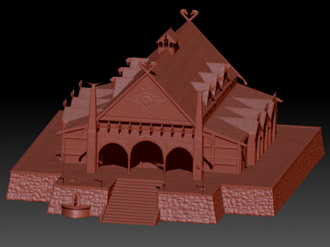 Golden hall of Meduseld 3D Model