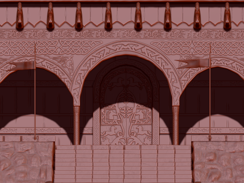 Golden hall of Meduseld 3Dモデル