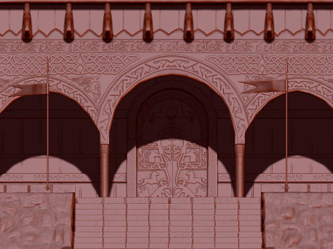 Golden hall of Meduseld 3D Model