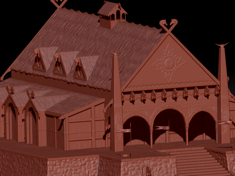Golden hall of Meduseld 3Dモデル