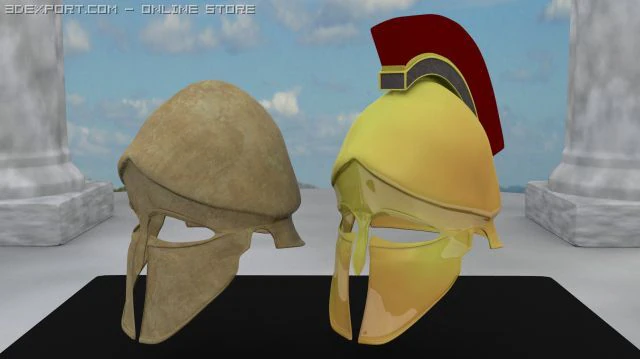 ancient greek corinthian helmets 3D Model .c4d .max .obj .3ds .fbx .stl .blend 