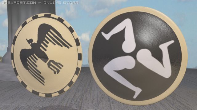 ancient greek shield collection 3D मॉडल .c4d .max .obj .3ds .fbx .stl .blend 