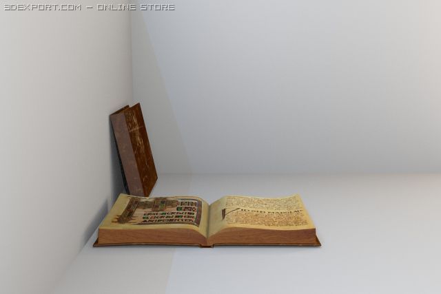 ancient book 1 3D Модель .c4d .max .obj .3ds .fbx .stl .blend 