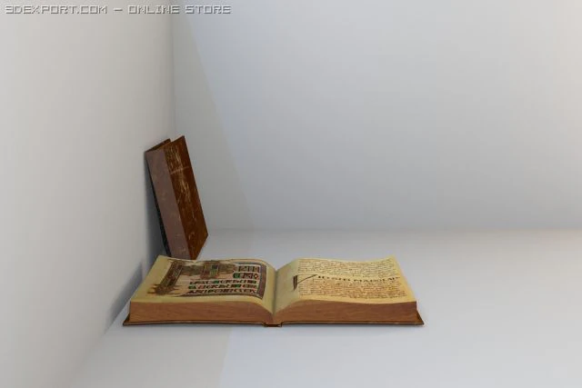 ancient book 1 3D Model .c4d .max .obj .3ds .fbx .stl .blend 