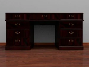 dark wood desk 3D Model