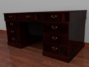 dark wood desk 3D Model