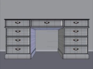 dark wood desk 3D Model