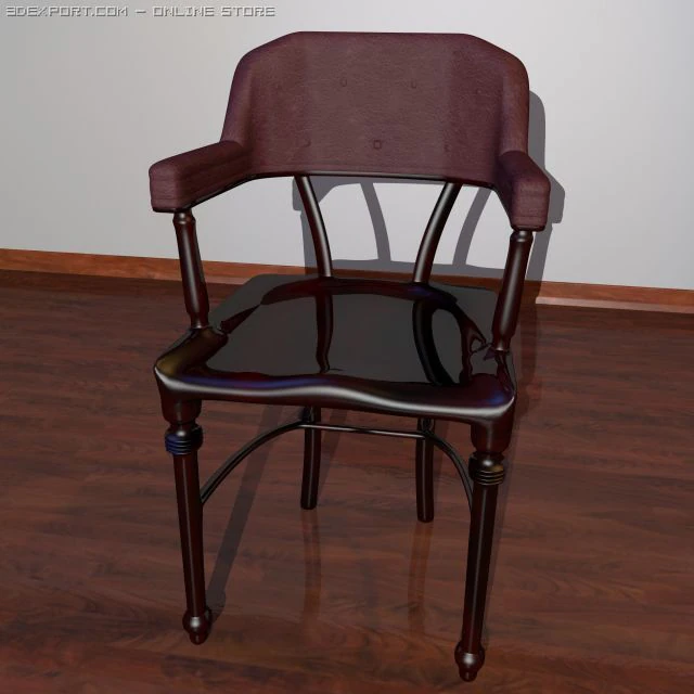 dark wood armchair 3D Model .c4d .max .obj .3ds .fbx .stl .blend