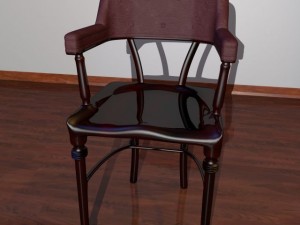 dark wood armchair Modelo 3D