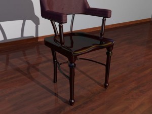 dark wood armchair 3Dモデル