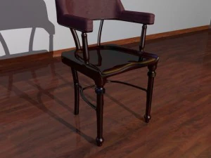 dark wood armchair 3D Model