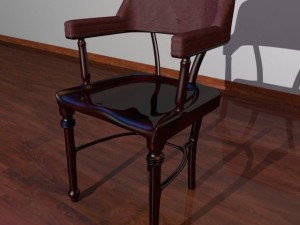dark wood armchair 3Dモデル