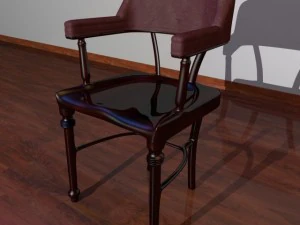 dark wood armchair 3D Model