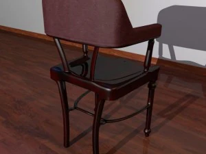 dark wood armchair 3D Model