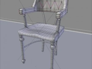 dark wood armchair 3D Model