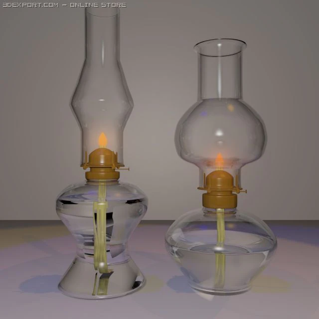hurricane oil lamps 3D Model .c4d .max .obj .3ds .fbx .stl .blend 