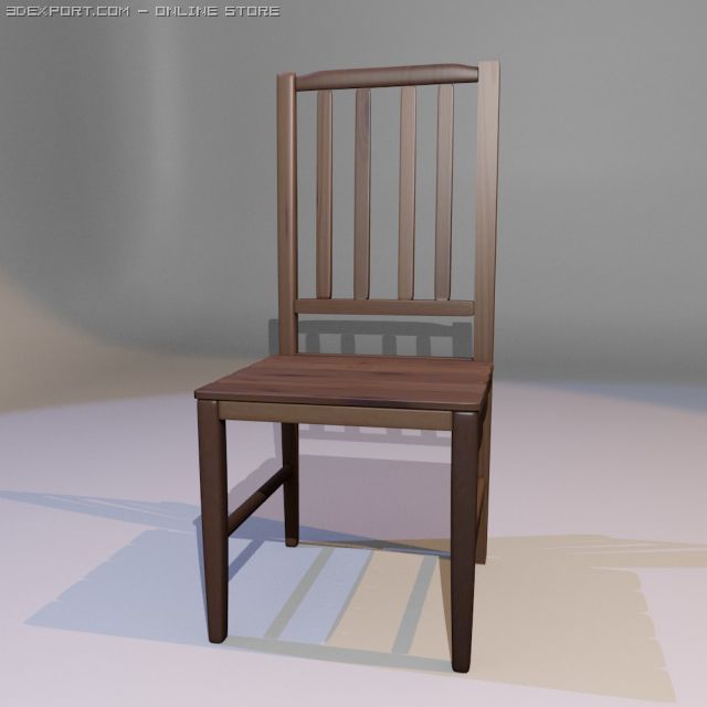 wooden kitchen chair Modelo 3D .c4d .max .obj .3ds .fbx .stl .blend 