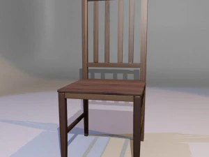 wooden kitchen chair 3D Model