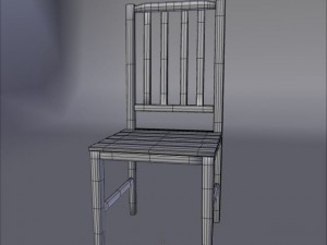 wooden kitchen chair Modelo 3D