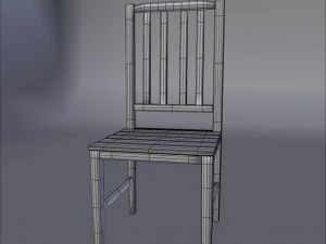wooden kitchen chair 3D Model