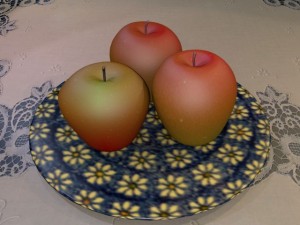 apples on plate Modelo 3D