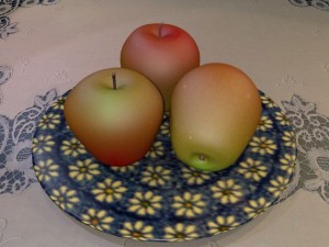 apples on plate 3D 모델