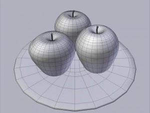 apples on plate 3D Model