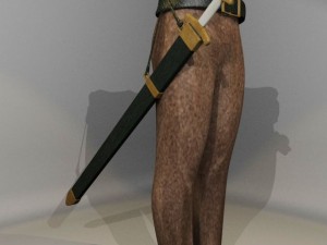 long sword with belt 3D Model